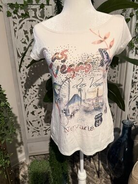 Las Vegas Graphic Short Sleeve Tee - White